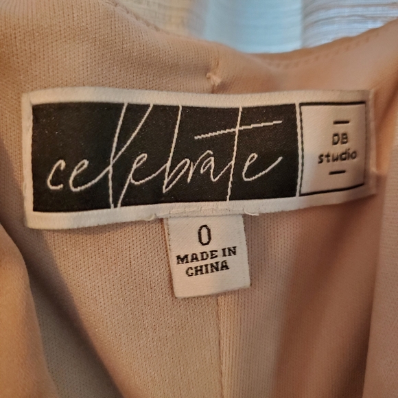 DB Studio David's Bridal Georgette Bridesmaid wrap dress Color Biscotti - Picture 5 of 7